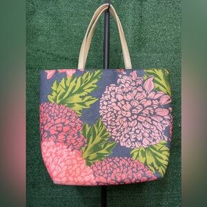 Pink Floral Tote Bag